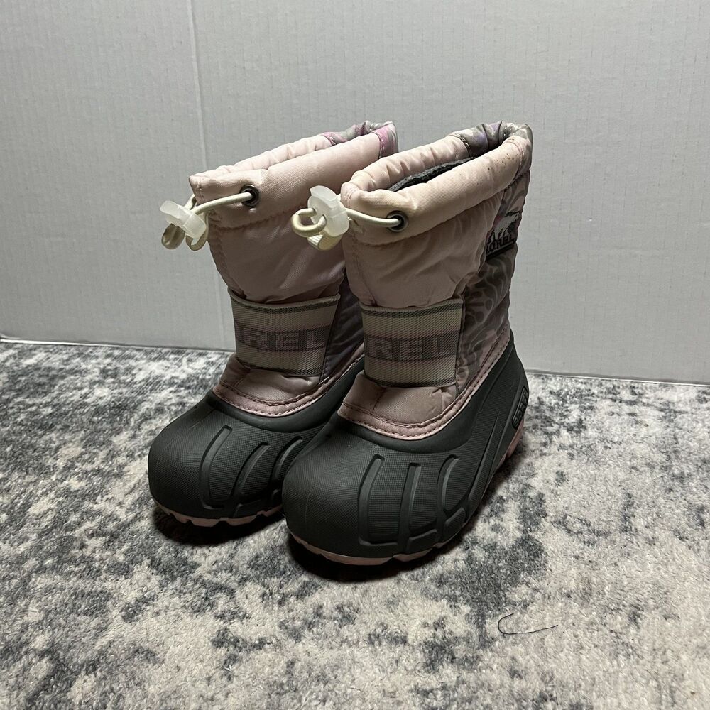 Sorel Club Girls Size 7 NC1799-636 Pink & Gray‎ Lined Waterproof Winter Boots
